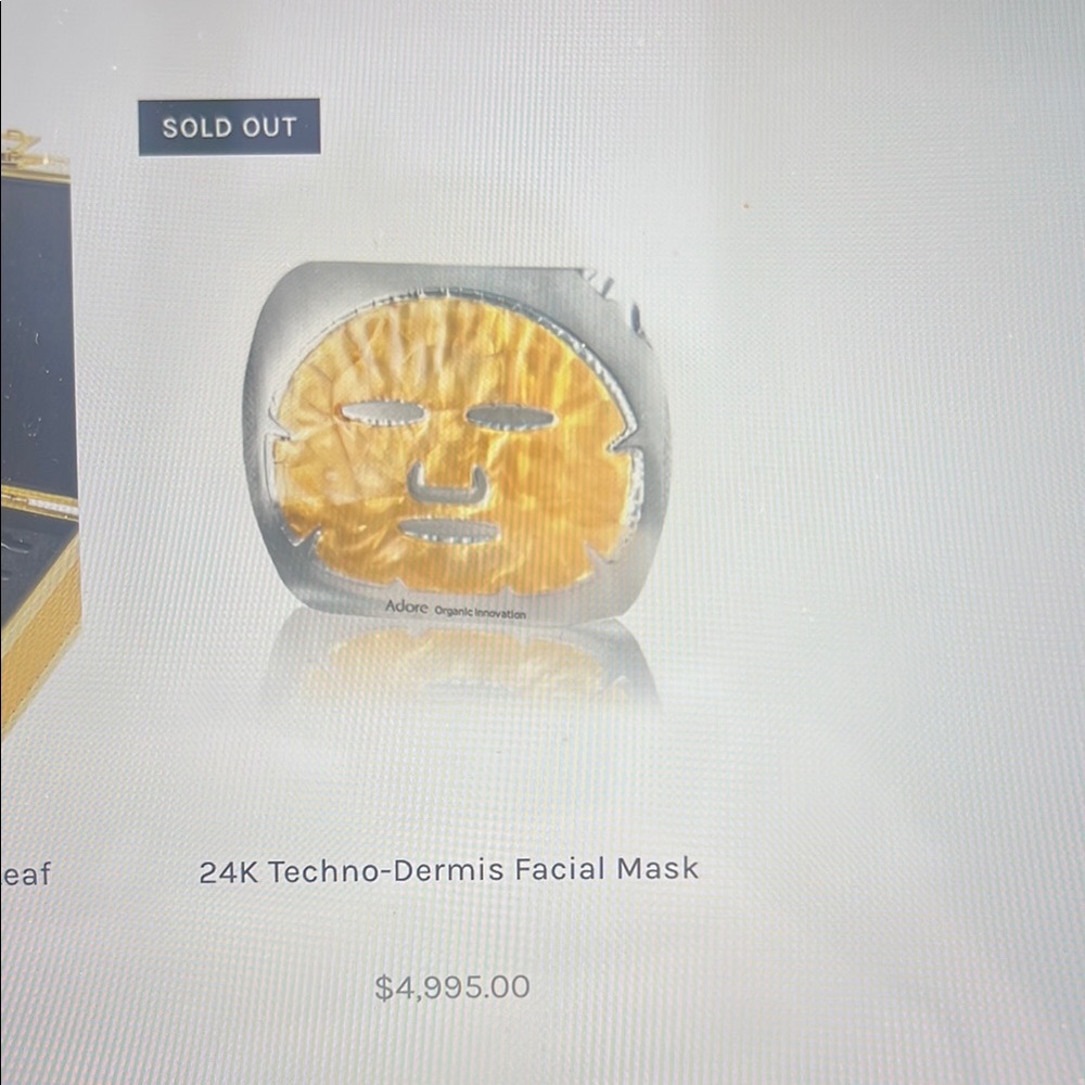 Adore 24K Gold Techno-Dermis Facial Mask